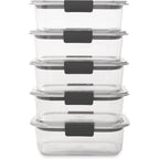 Rubbermaid Brilliance Tritan Plastic Food Storage Containers BPA Free Airtight Lids Ideal for Lunch Meal Prep & Leftovers Set of 5 (3.2 Cup)