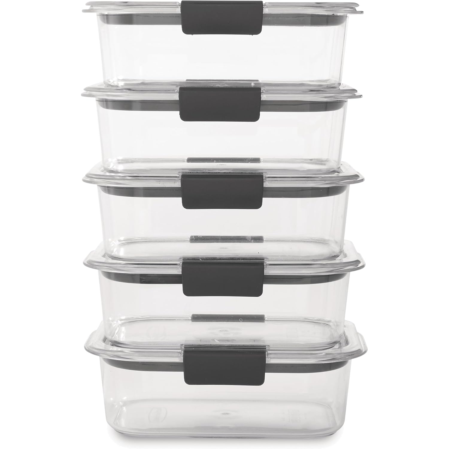 Rubbermaid Brilliance Tritan Plastic Food Storage Containers BPA Free Airtight Lids Ideal for Lunch Meal Prep & Leftovers Set of 5 (3.2 Cup)