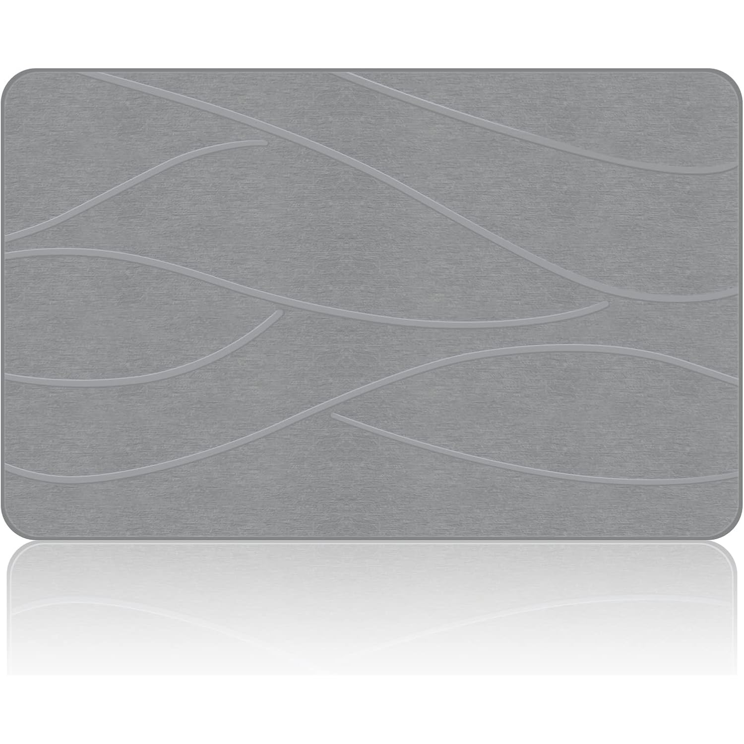 Stone Bath Mat Diatomaceous Earth Shower Mat Non-Slip Super Absorbent Diatomite Stone Bath Mats For Bathroom Floor Quick Drying Natural Easy To Clean(23.6''×15.4" Gray)