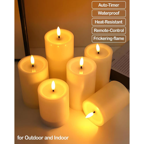 3"X4" Outdoor Waterproof Flameless Candles With Remote Timers Plastic | 2 Pack White Battery Operated Candles, Led Candles, Electric, Fake, Pillar Candles For Patio, Porch, And Lanterns Decor