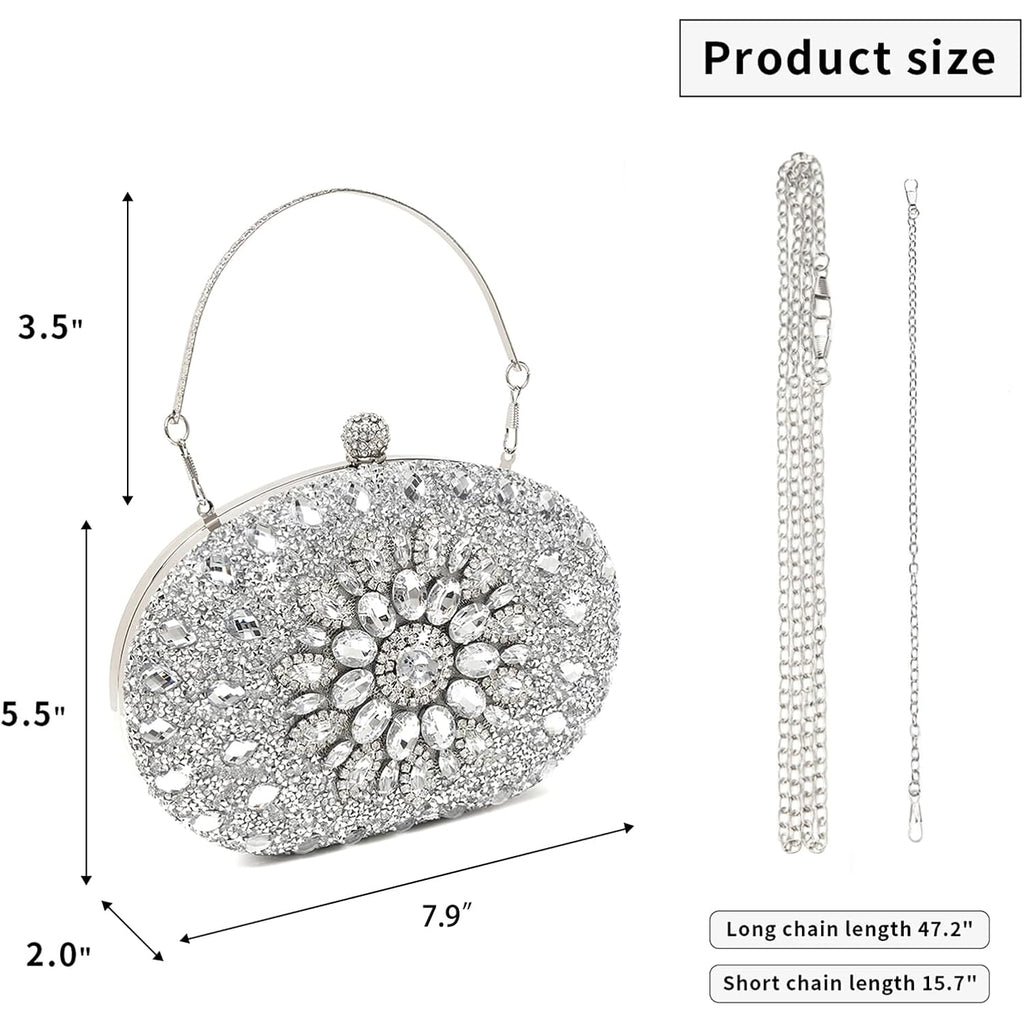 Beaguful Women's Evening Bags Sparkly Rhinestone Clutch Purses Luxury Handbags | Sparkly, Rhinestone, Luxury, Sparkly, Rhinestone, Luxury