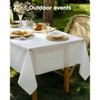 Pureegg Plastic Table Cloth 10 Pack, 54 x 108 Inch Disposable Table Cloths for Party, Picnic and Wedding, Rectangle, White