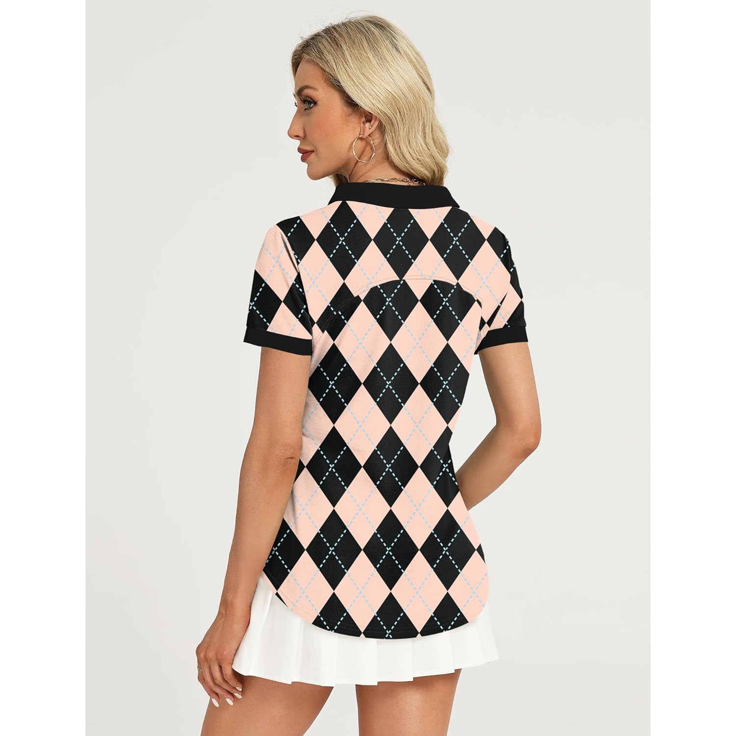Womens Polo Shirt Golf Shirts Women Collared Shirts Short Sleeve Tee V Neck Tops
