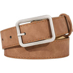 XZQTIVE Women Suede Belts for Women Fashion Leather Belts With Silver Buckle Ladies Waist Belt For Jean Pant Dress