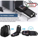 Extra Large Backpack For Men 55L,18.4Inch Travel Laptop Backpack With Usb Charging Port Business Flight Approved Carry On Backpack,Tsa Big Capacity Heavy Duty Computer Bag College Bookbag,Black