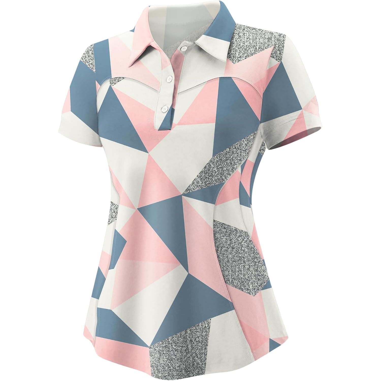 Womens Golf Polo Shirts Collared Short Sleeve T Shirt Lightweight Moisture Wicking Polo Casual 3 Buttons Outfits