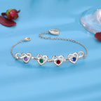 Personalized Infinity Heart Bracelet for Wowen with Birthstones, 18K Gold Names Bracelets, Gift for Women Girls, Mother’s Day, Birthday, Custom Engraved Family Jewelry for Mom, Wife, Grandma