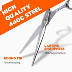 High-End Professional Hair Cutting Scissors Shears - Ultra Sharp Blades For Precise Cutting - Barber Shears Haircut Scissors 440C Stainless Steel For Salon Hairstyling & Home Hairdressing