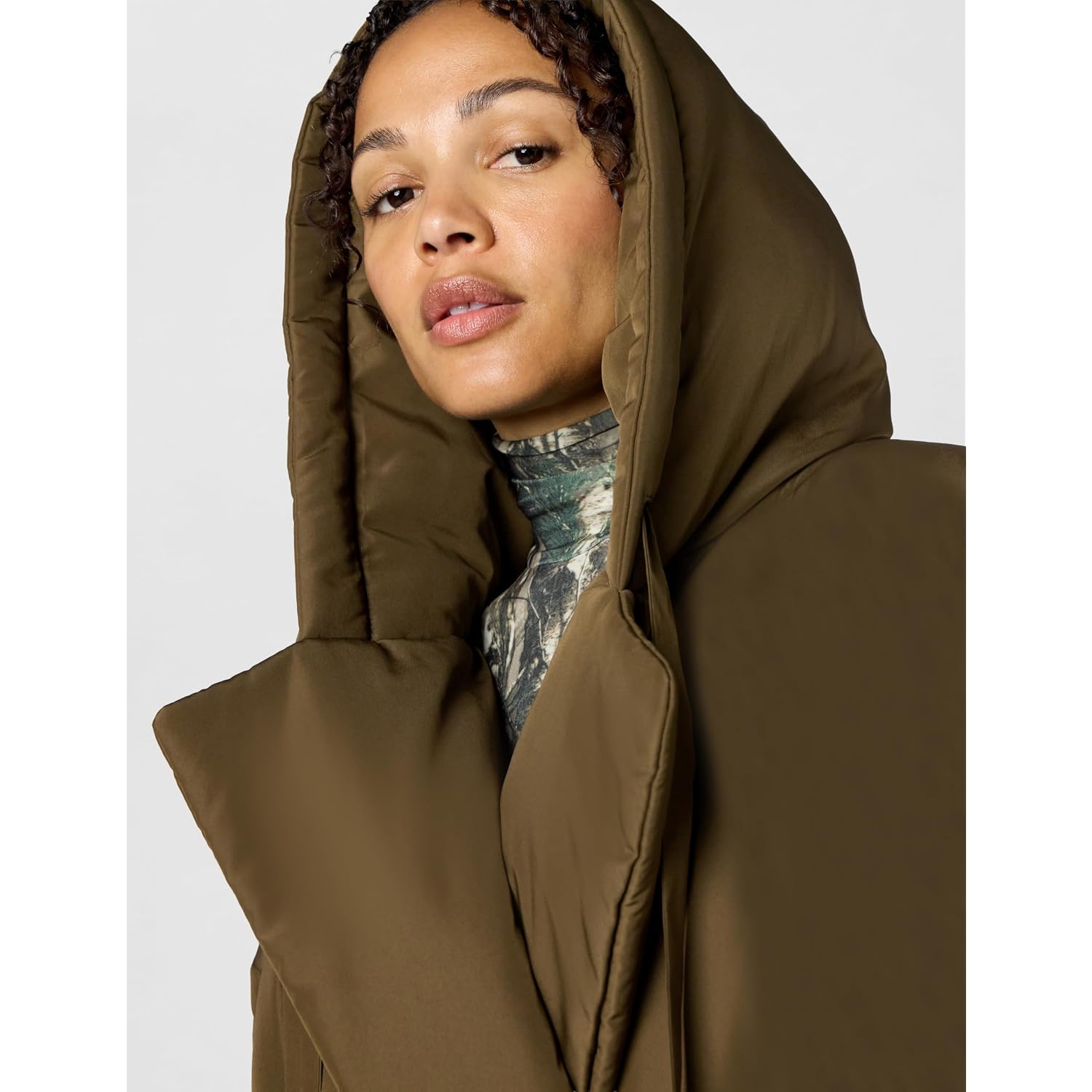 Norma Kamali Women'S Hooded Sleeping Bag Coat To Knee
