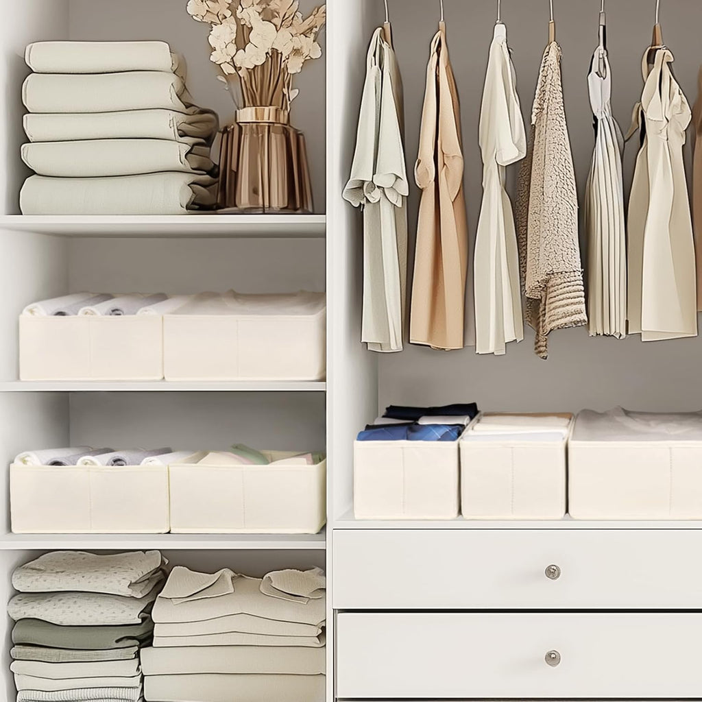 Drawer Organizer Clothes, 10 Pack Dresser Organizer For Baby Clothes, Underwear, Sock- Foldable Closet Organization And Storage Dividers Bins For Nursery, Bedroom (Beige)