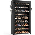 LANTEFUL Shoe Rack with Covers - 10 Tiers Tall Shoe Rack Organizer Large Capacity Shoe Shelf Storage 40 Pairs Space Saving Vertical Shoe Storage Organizer for Closet, Entryway, Dorm, Bedroom