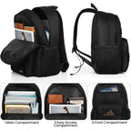 Bikrod Black Backpack For Men And Women, Backpack For School Teens Boys And Girls, Lightweight Casual High School Bookbag, Daily-Use Travel Laptop Backpack Fits 15.6 Inch Notebook