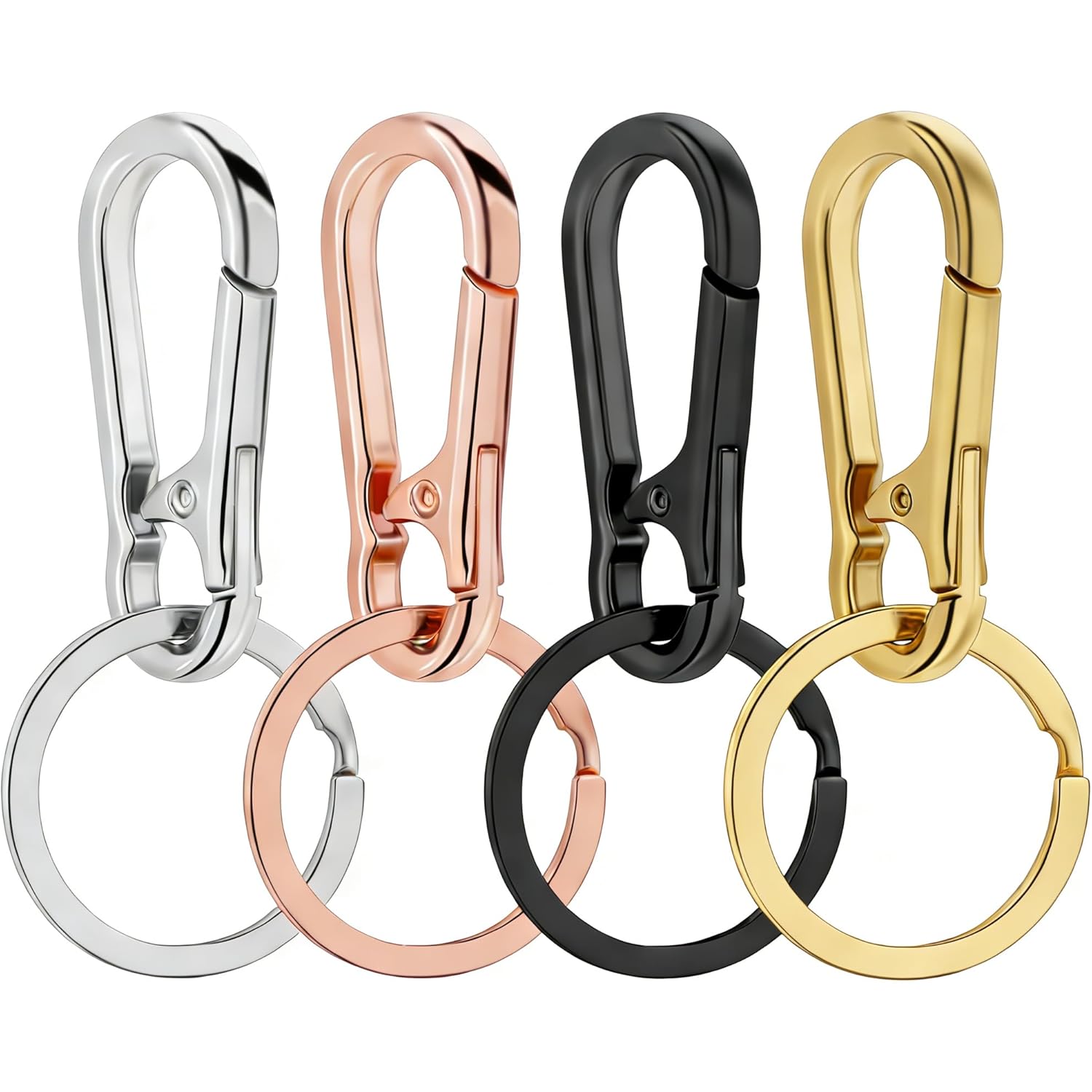 Metal Keychain for Men Women, Sturdy Key Ring Clip Organizer for Home Car, Keyring Accessories