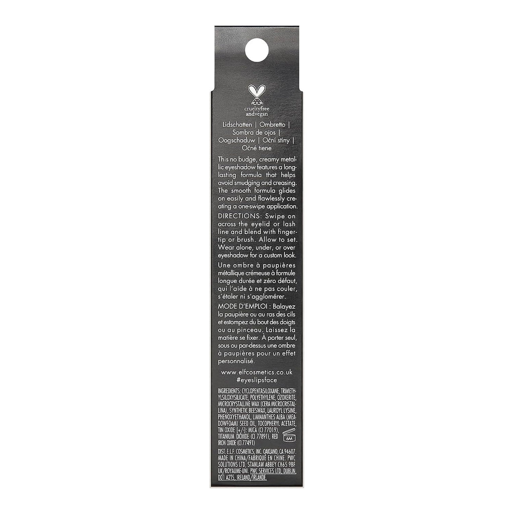 E.L.F. No Budge Shadow Stick, Long-Lasting Cream Eyeshadow Stick For High-Pigment, Metallic Color, Vegan & Cruelty-Free, Perfect Pearl