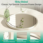 30 Inch Brushed Nickel Mirror Round Tempered, Shatterproof Bathroom Vanity Mirror Circle, Metal Farmhouse Wall Mounted Mirror For Vanity, Entryway, Bedroom, Restroom, Living Room