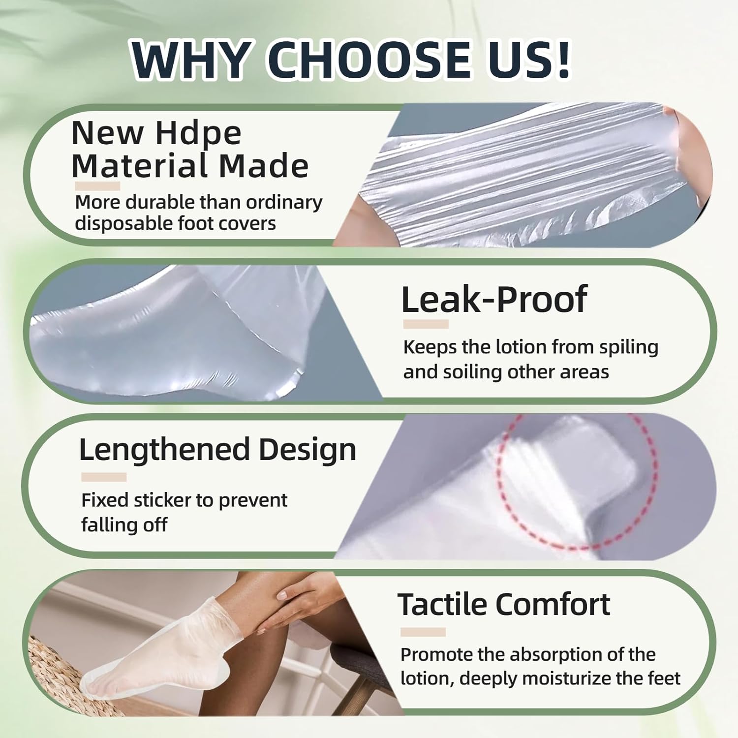 Plastic Disposable Foot Covers, Paraffin Bath Liners for Foot Pedicure Hot Spa Wax Treatment, Larger Thicker Thermal Therapy Feet Covers Bags Plastic Socks Liners (12.2" L x 6.7" W(Pack of 200))