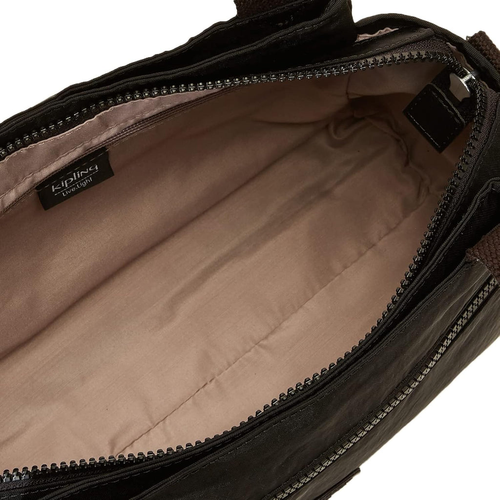 Kipling Womens Elysia Bag, Lightweight, Multi-Compartment Magnetic Snap Pockets, Shoulder Crossbody Bag, Black Noir, 11.5 L X 9 H X 5 D Us