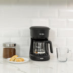 Mr. Coffee Mini Brew 5-Cup Coffee Maker with Auto-Pause & Ergonomic Carafe, Brews up to 25oz of Coffee, Perfect for Home & Office Use, Black