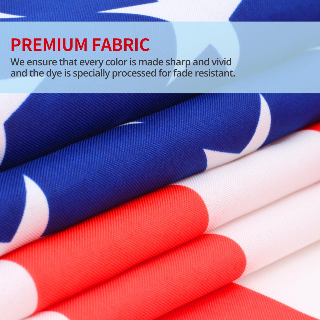 Anley Fly Breeze 3X5 Foot American National Polyester Flag - Vivid Color And Fade Proof - Canvas Header And Double Stitched - The Us National Flags With Brass Grommets 3 X 5 Ft