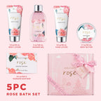 Body & Earth Spa Gift Set For Women - Luxurious 5 Pcs Bath And Body Box, Rose Scent, Includes Body Wash, Body Butter, Body Lotion And More, Birthday Mothers Day Gifts For Mom Self Care Kit For Her