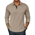 Coofandy Mens Long Sleeve Polo Shirts Classic Casual Button Polo Tee Lightweight Collared Golf Shirt