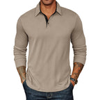 Coofandy Mens Long Sleeve Polo Shirts Classic Casual Button Polo Tee Lightweight Collared Golf Shirt