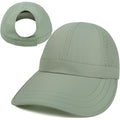 Large Wide Brim Baseball Sun Hats for Women Mesh Quick Dry Sports Hat Outdoor Travel Beach Ponytail Cap Green