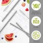 Metal Straw Replacement For Owala Water Bottle 24 Oz 32 Oz Accessories, With 2 Straw Cleaner, Reusable Stainless Steel Straws Compatible With Owala Water Bottle - 4Pcs