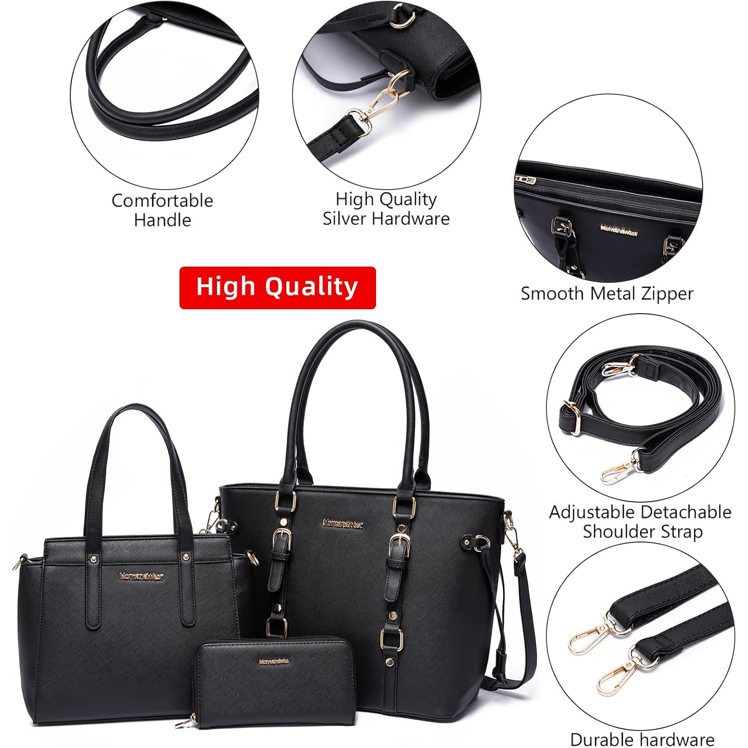 Montana West 3Pcs Purses For Women Tote Bag And Wallet Set Shoulder Satchel Handbags