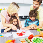 TAORISH 4 Pcs Kids Knife Set, Kids Kitchen Knife with Crinkle Cutter, Serrated Edges Plastic Toddler Chef Knife for Real Cooking & Cutting Fruit Bread