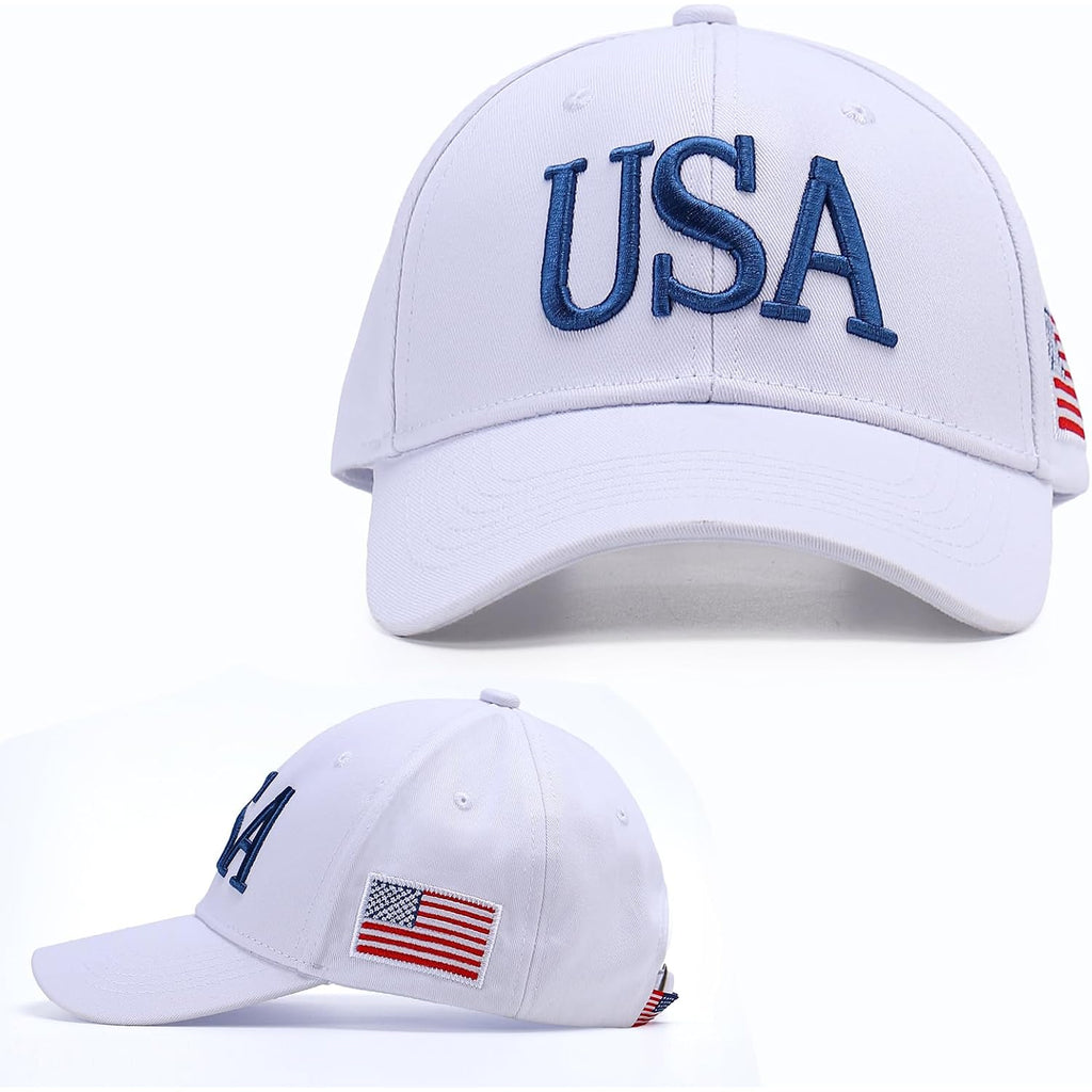 Usa Trucker Hat For Men & Women American Flag Cap Adjustable Baseball Cap Mesh Snap Patriotic 3D Embroidered Cap