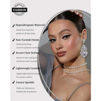Prom Silver Chandelier Earrings for Women Dangling Hypoallergenic Large Rhinestone Drop Earrings Formal Wedding Jewelry