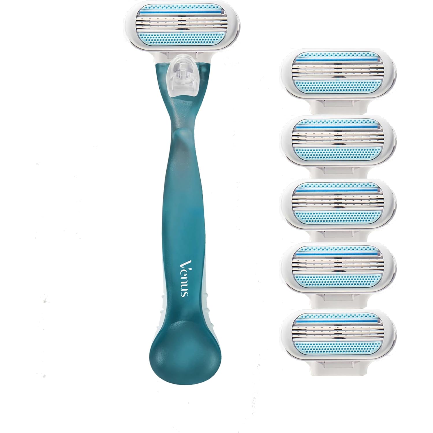 Gillette Venus Smooth Women's Razor Handle + 6 Refills with Soft-Grip Gel Handle