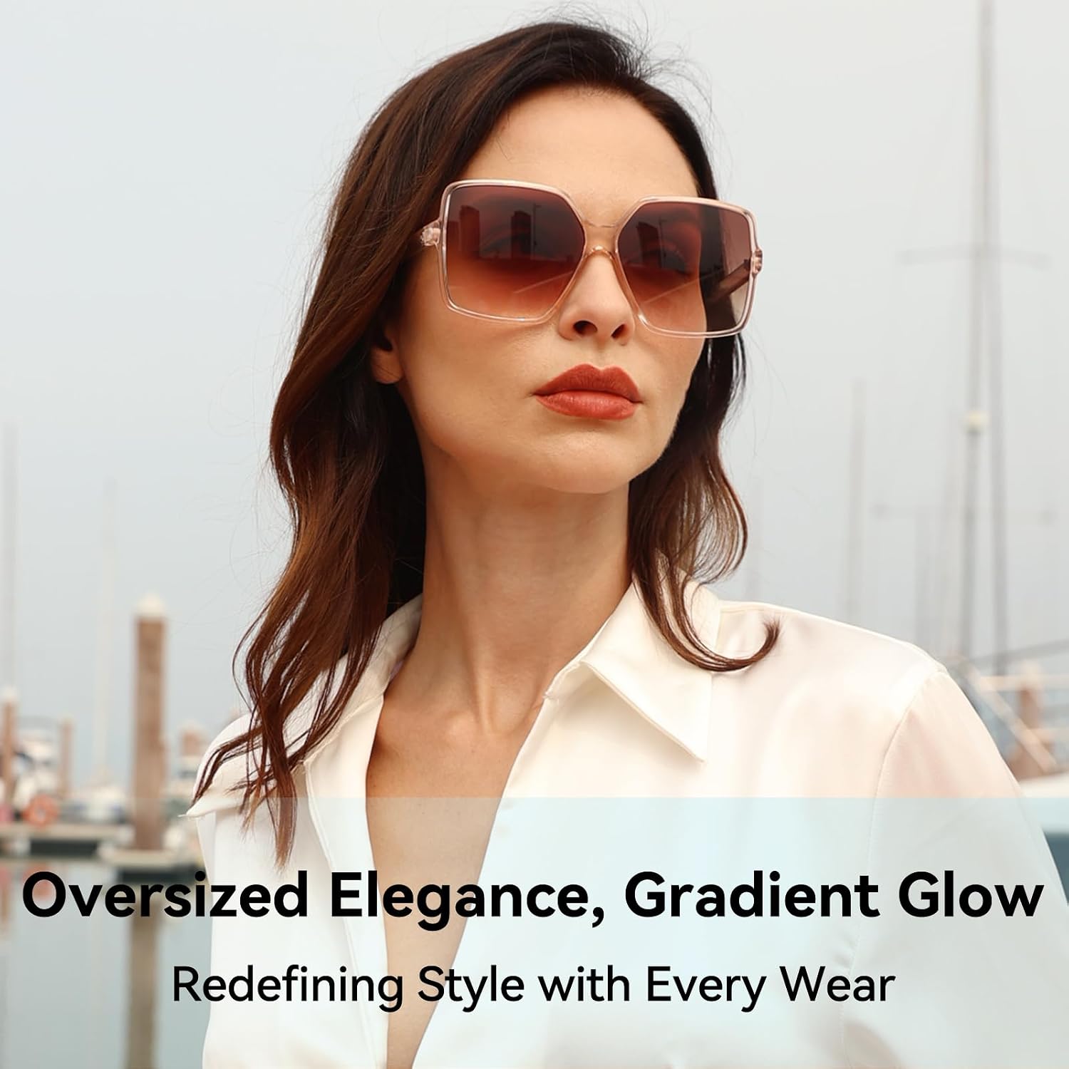 Dollger Oversized Square Sunglasses for Women Big Large Wide Fashion Shades for Men UV Protection Unisex C: Brown Frame Brown Lens