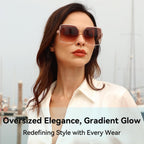 Dollger Oversized Square Sunglasses for Women Big Large Wide Fashion Shades for Men UV Protection Unisex C: Brown Frame Brown Lens