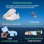 Grounding Shoes Barefoot Shoes With Copper Infused Iinsoles & Conductive Socks, Grounded Footwear For Women Effectively Soft,Comfortable