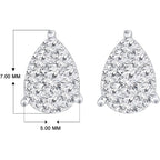Diamond Wish 14k Gold Teardrop Pear Shape Pave Cluster Diamond Stud Earrings (1/5 to 9/10 cttw, O.White, I2-I3)