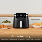 Ninja Air Fryer with Air Crisp | 5 QT Capacity fits up to 4lbs of Fries | 4-in-1 Pro Air Fry, Roast, Reheat, Dehydrate | 400°F Max Temp | 1750 Watts | W/Nonstick Basket & Crisper Plate | Grey | AF141