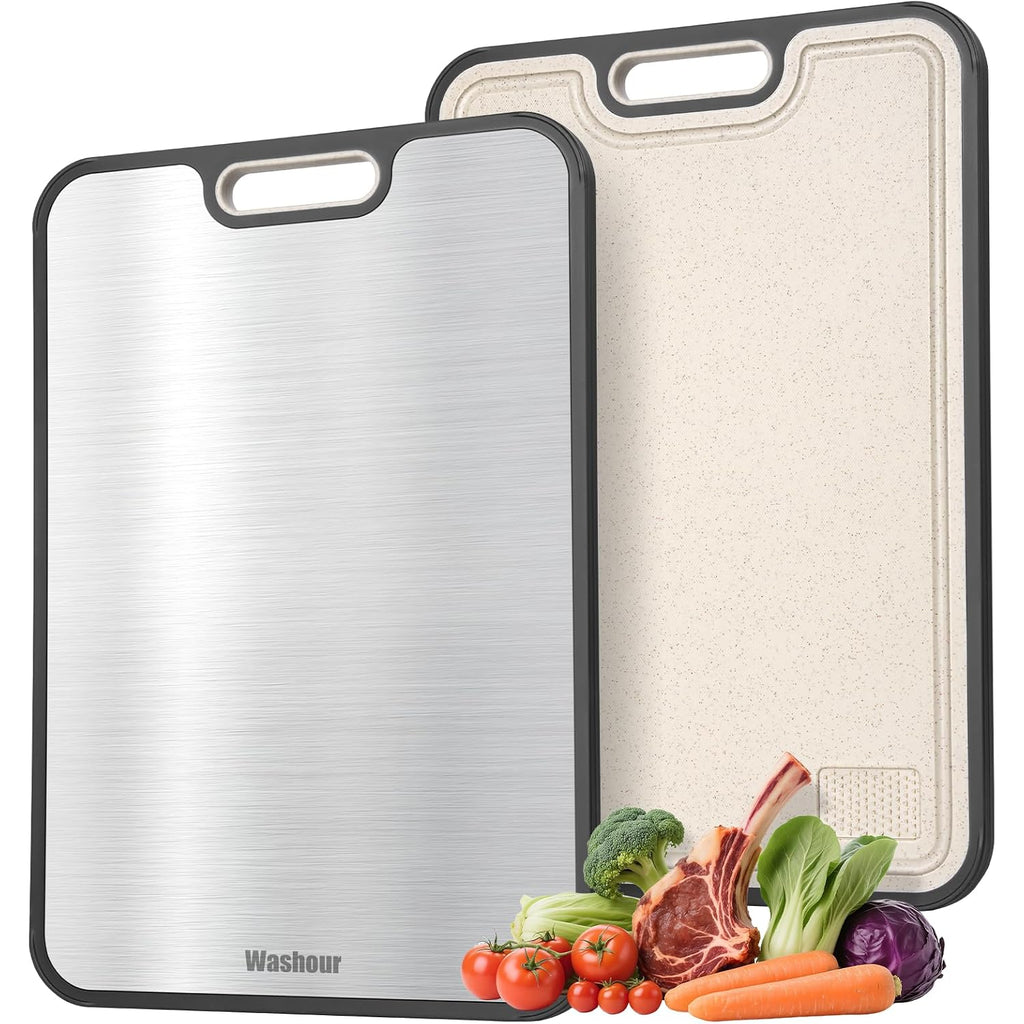 Non Toxic Titanium Cutting Board For Kitchen, Food Grade Titanium Cutting Boards 2 In 1 Double Sides, Non Slip Cutting Mat 16" X 11"
