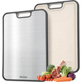Non Toxic Titanium Cutting Board For Kitchen, Food Grade Titanium Cutting Boards 2 In 1 Double Sides, Non Slip Cutting Mat 16" X 11"
