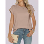 ANRABESS Womens Tops Summer Cap Sleeve Basic Tee Shirts 2026 Trendy Loose Fit Casual Dressy Business Work Tshirts Clothes