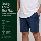 Strongsize Big And Tall 10" Chino Shorts For Men – Interior Stretch Waistband And Button Closure – Up To Size 60
