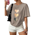 WIHOLL Oversized Tshirts for Women Summer Crew Neck Short Sleeve Graphic Tees Casual Loose Fit Workout Tops 2026 Heart Shaped Print