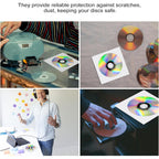 Cd Dvd Sleeves 200 Pack, White Cd Dvd Sleeves Envelope Holder With Clear Window And Flap (5X5 Inch/12.7X12.7 Cm)