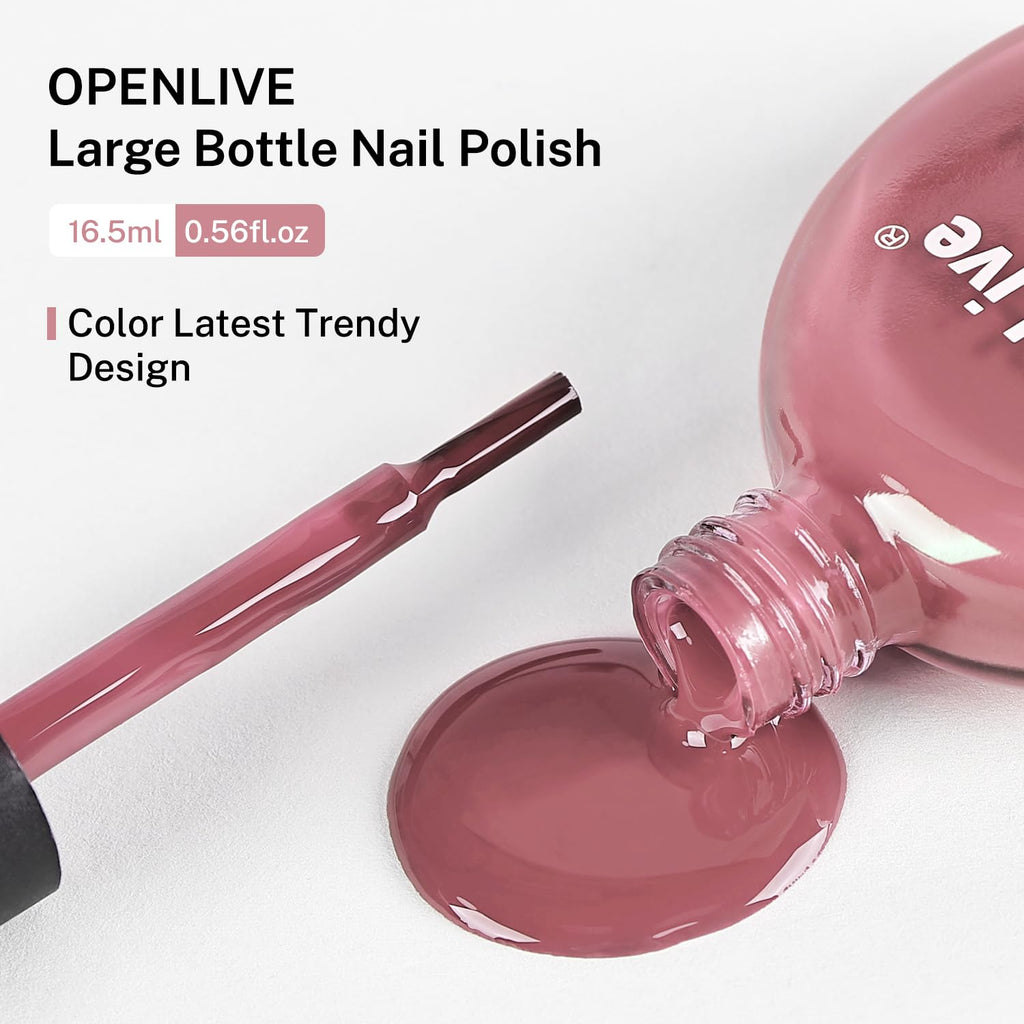 OpenLive 16.5ml Dusty Rose Nail Polish Large Volume Quick Drying Light Pink Nail Polish, Fast Drying and Long Lasting Color Nail Art DIY Home Manicure Gift for Women