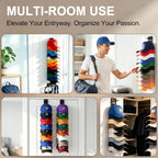 Hat Organizer For Baseball Caps 2 Pack, Hat Rack For Wall, Hat Storage, Hat Holder With Strong Adhesive And Screws (Black)
