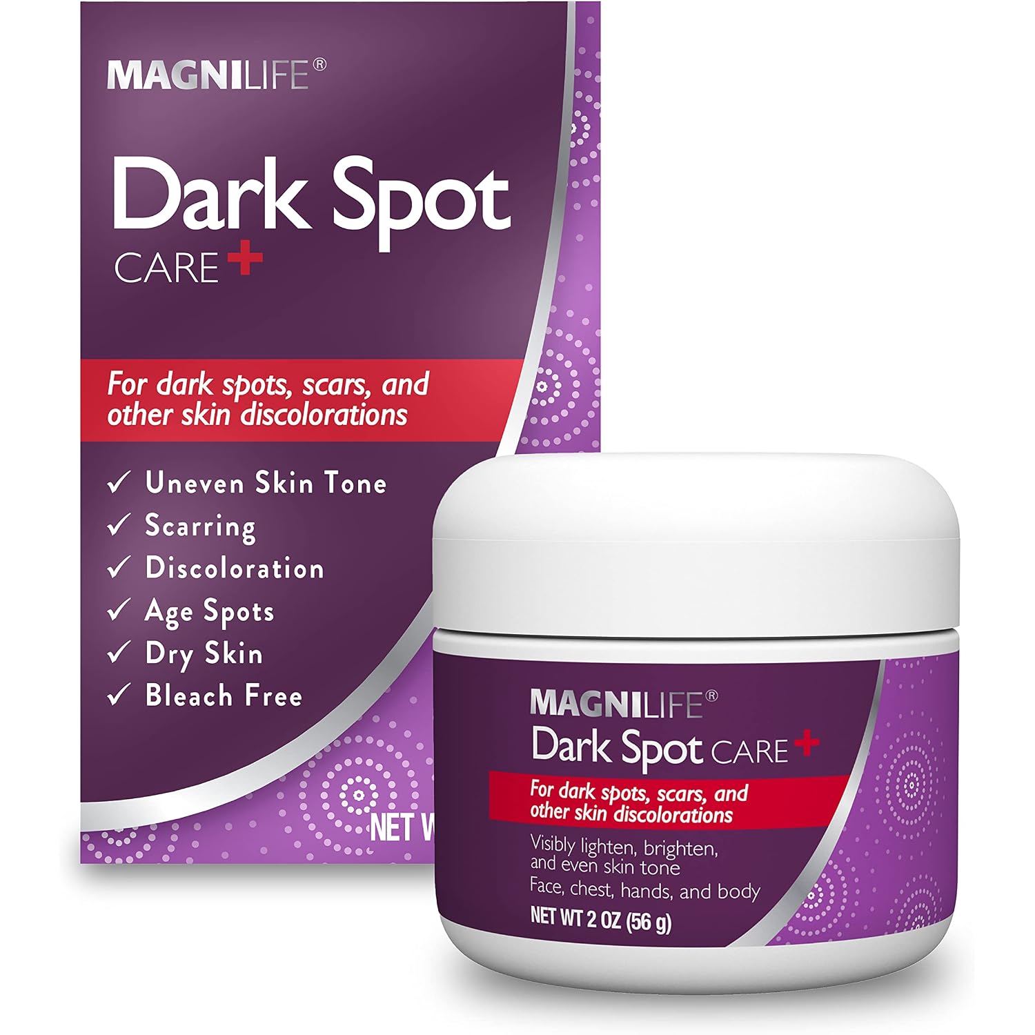 Magnilife Dark Spot Care, 2 Oz, No Bleach Formula For Pigmentation, Liver Spots, Scars, Discoloration & Uneven Skin Tone, With Bearberry & Licorice Root Extract, For Face, Chest, Hands And Body