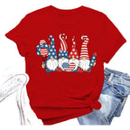 4th of July Shirts Women American Flag Gnomes T-Shirt Patriotic Stars and Stripes Tee Tops
