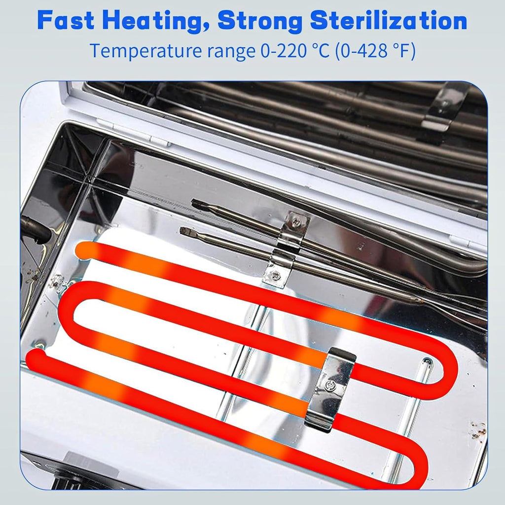 High Temperature Sterilizer Autoclave Machine, 110V 300W 1.5L Metal Tool Cleaner Machine, esterilizador de manicura, Nail Tool Sterilizer with Timer for Sundry Beauty Hair Nail Metal Tools