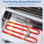 High Temperature Sterilizer Autoclave Machine, 110V 300W 1.5L Metal Tool Cleaner Machine, esterilizador de manicura, Nail Tool Sterilizer with Timer for Sundry Beauty Hair Nail Metal Tools